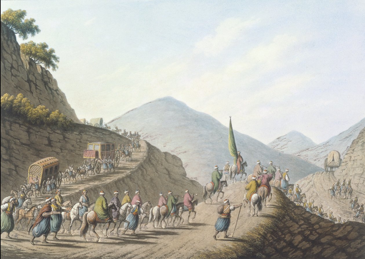 The Balkan Mountain, plate 2, pub. por William Watts de Luigi (after) Mayer