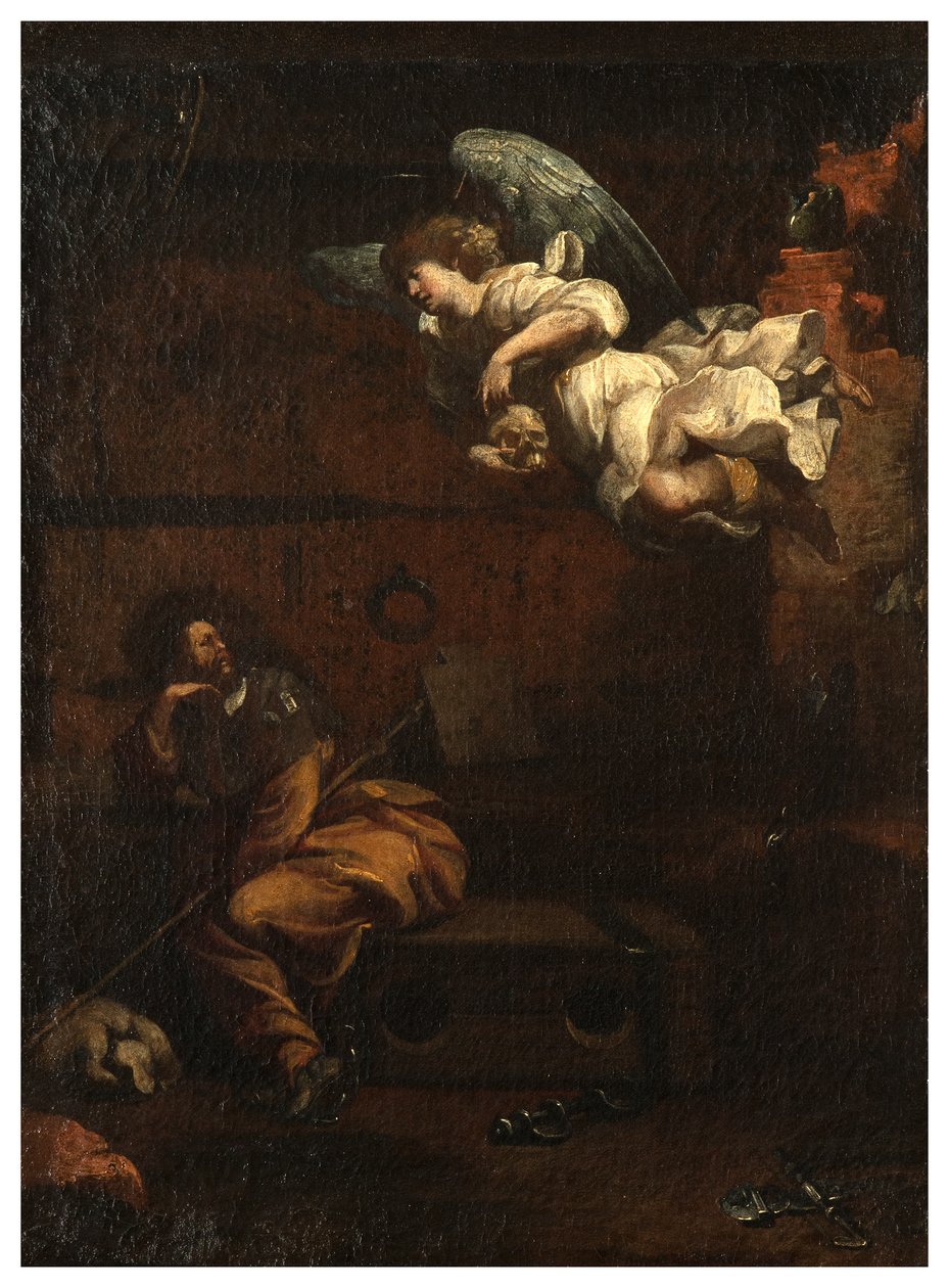 Transept Norte, Altar de San Rocco 1635, 45, Genovesino 1645, Anúncio de morte na prisão, Pintado na parte inferior direita de Luigi Miradori