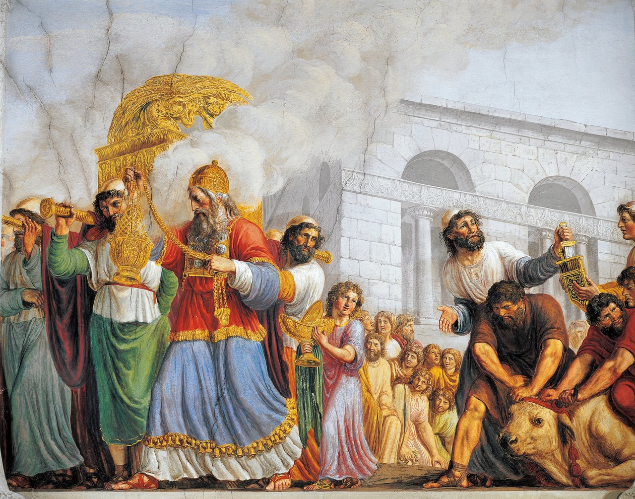 Itália, Florença, Palazzo Pitti, David acompanha o transporte da Arca do Convénio de Luigi Ademollo
