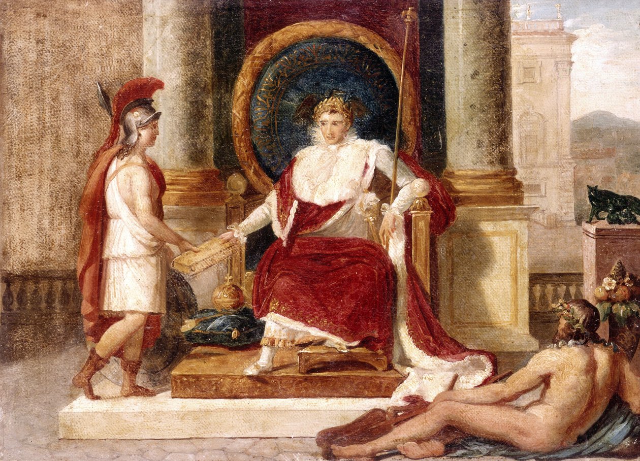 Napoleão entrega o Código de Leis à Deusa Roma de Luigi Agricola