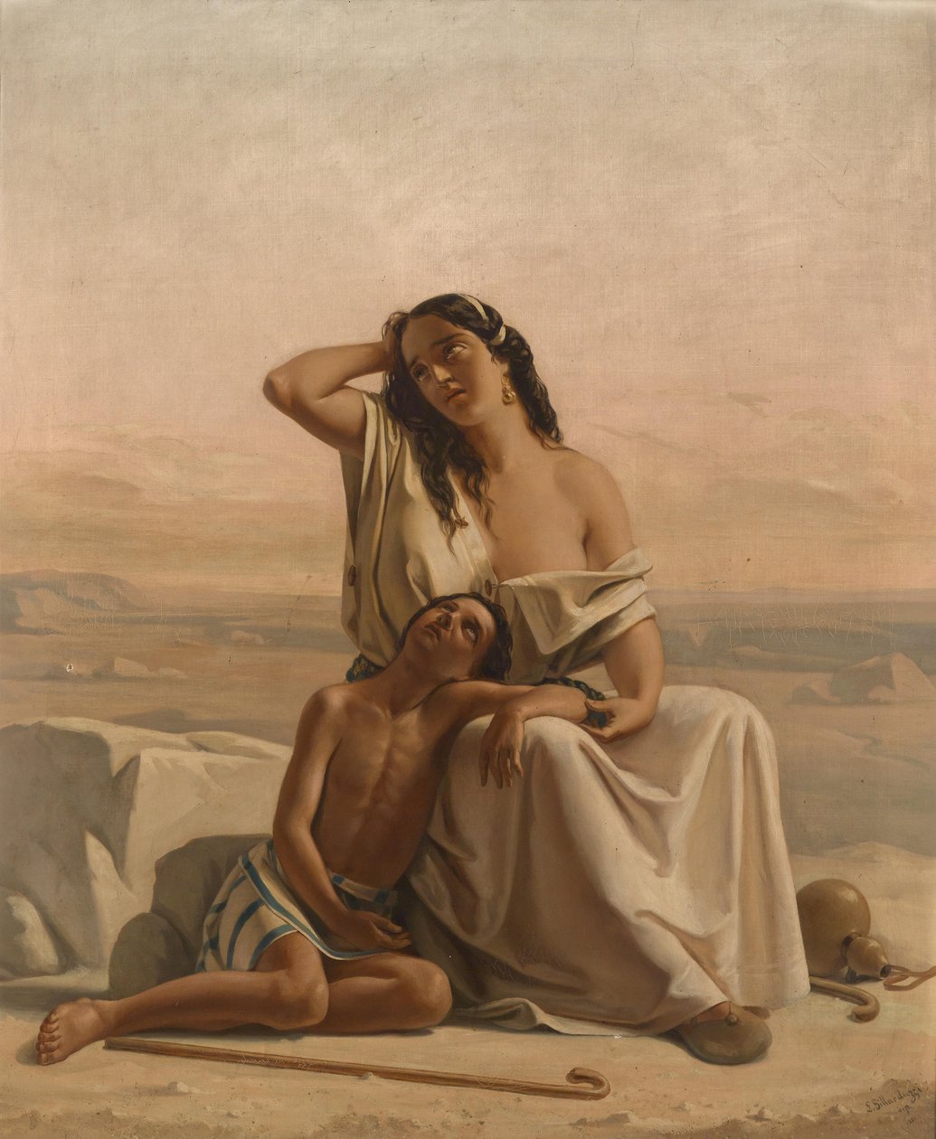 Hagar e Ismael no deserto de Luigi Alois Gillarduzzi