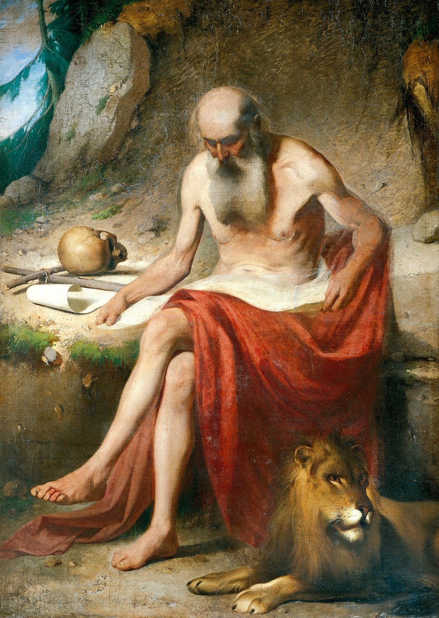 São Jerônimo o Penitente, cerca de 1867, de Louis Asioli (1817-1877), óleo sobre tela de Luigi Asioli