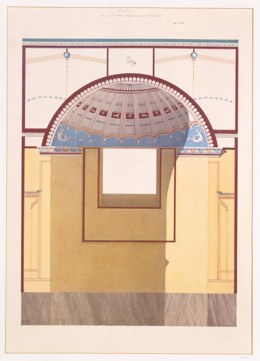 Nicho no tepidariam, Casa de Diomedes, Pompeia, 1897 de Luigi Bazzani