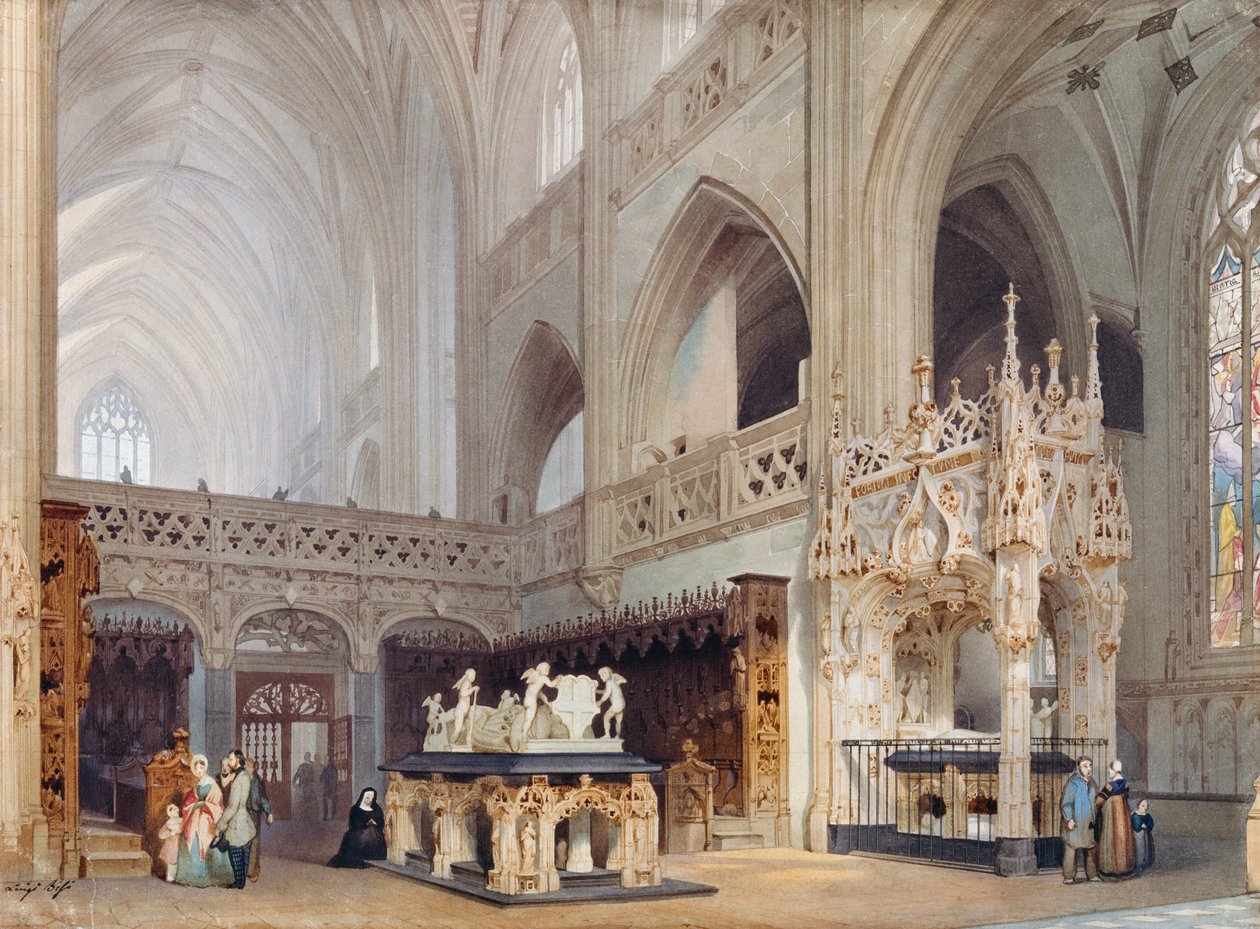 Interior da igreja de Brou em Bourg-en-Bresse de Luigi Bisi