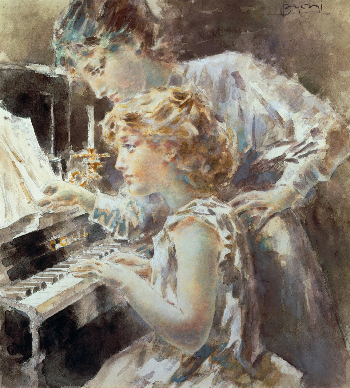 Lição de piano de Luigi Conconi