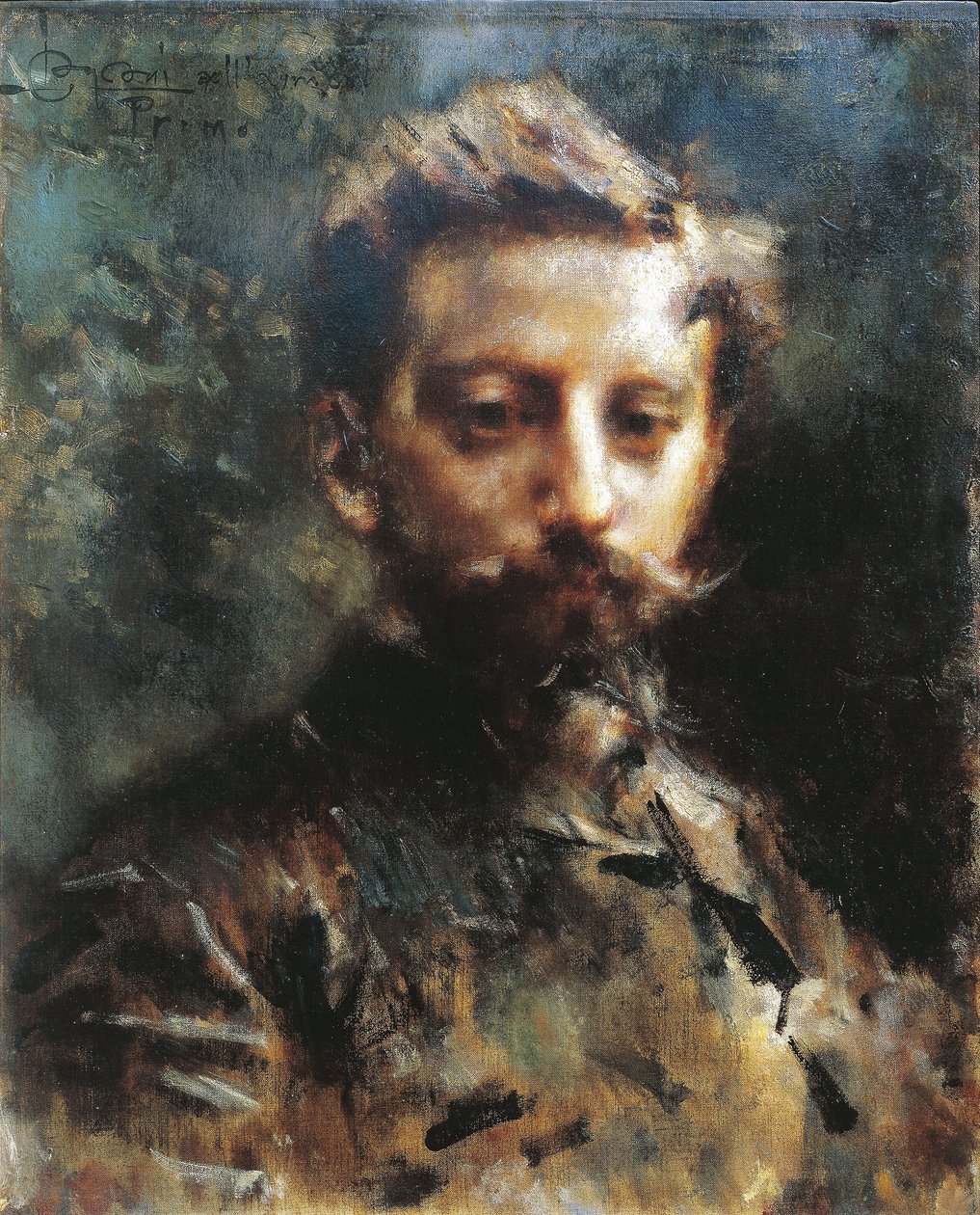 Retrato de Primo Levi, c.1880 (óleo sobre tela) de Luigi Conconi