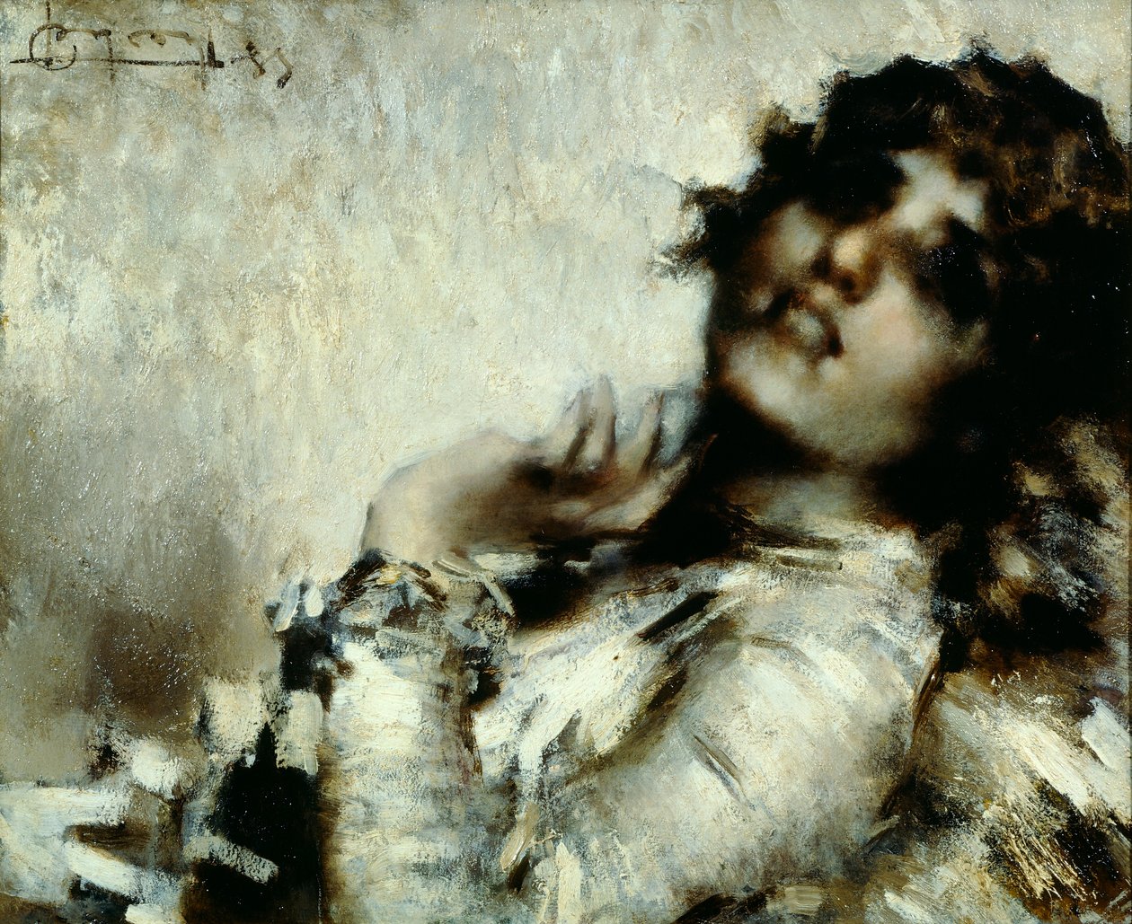 Retrato de uma Mulher (óleo sobre tela) de Luigi Conconi