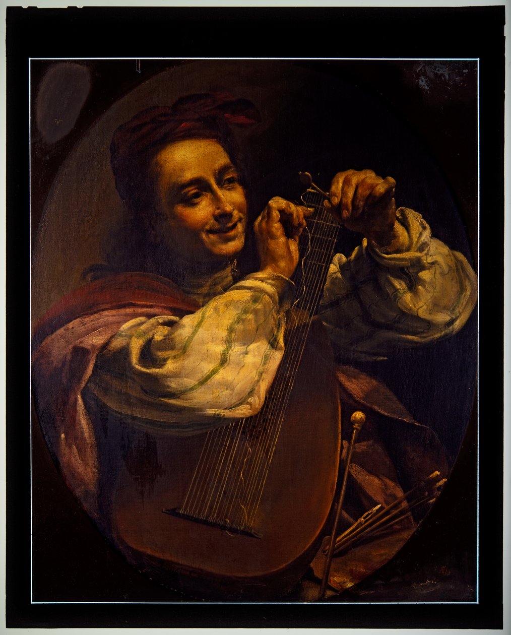 Homem com um alaúde, sem data (pintura) de Luigi Crespi