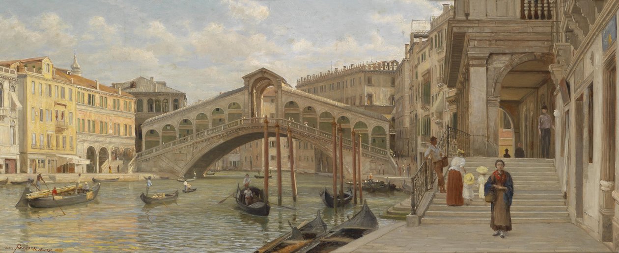 Vista da Ponte de Rialto, Veneza de Luigi Ferrazzi