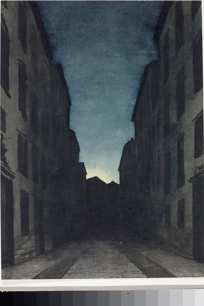 A Road Perspective (Aquarela, c.1825) de Luigi Garibbo