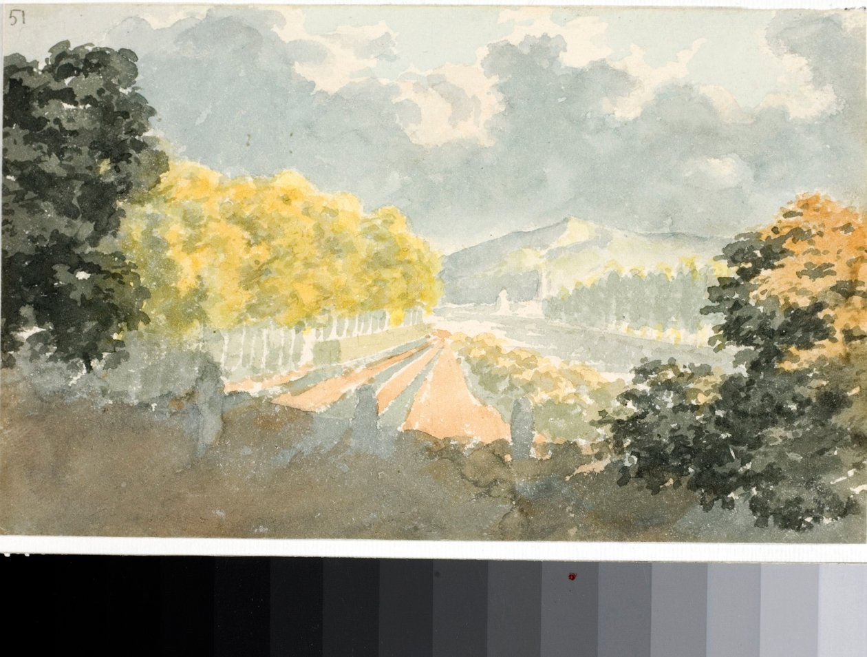 Campo, Itália (Aquarela, cerca de 1825) de Luigi Garibbo