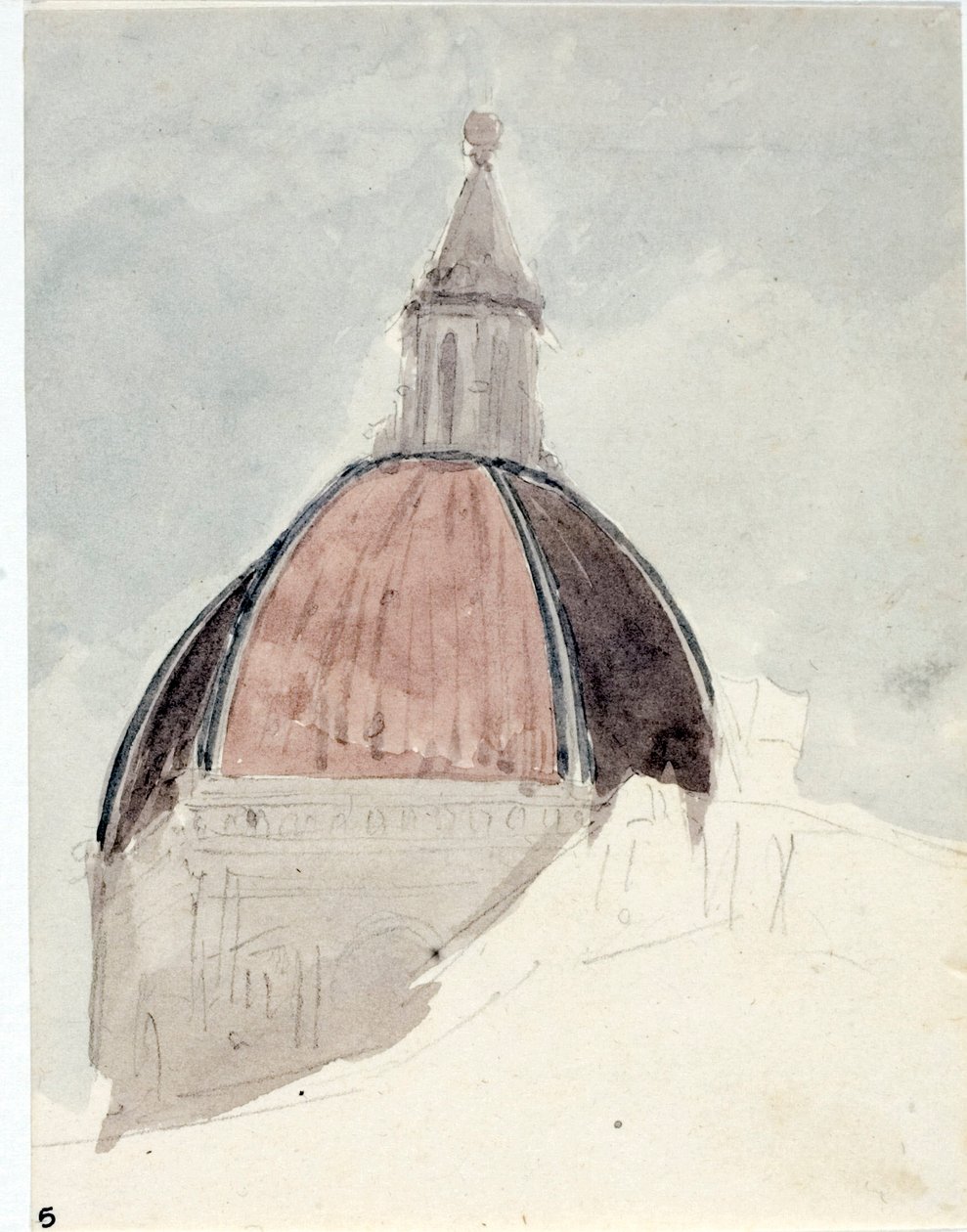 Cúpula da Igreja Santa Maria del Fiore, Florença (aguarela) de Luigi Garibbo