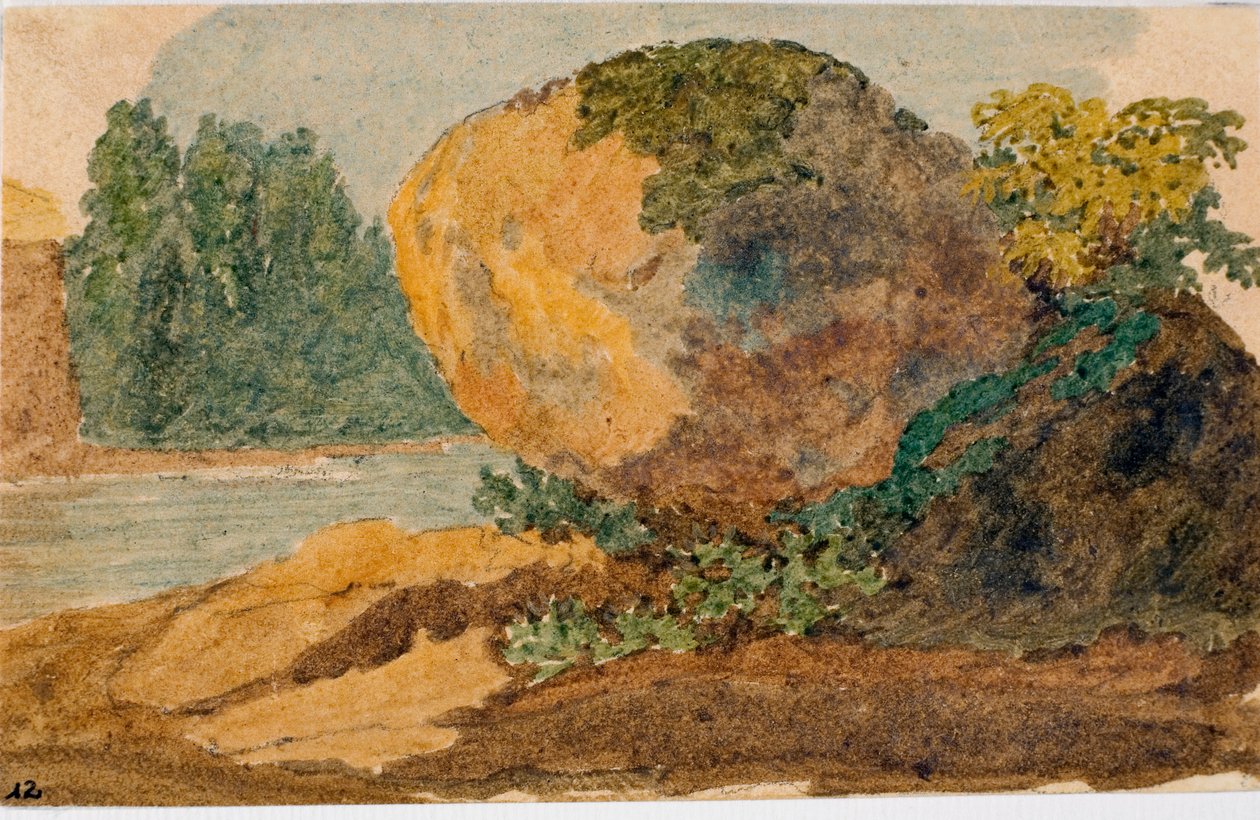 Paisagem da Torrente (Aquarela, c.1825) de Luigi Garibbo