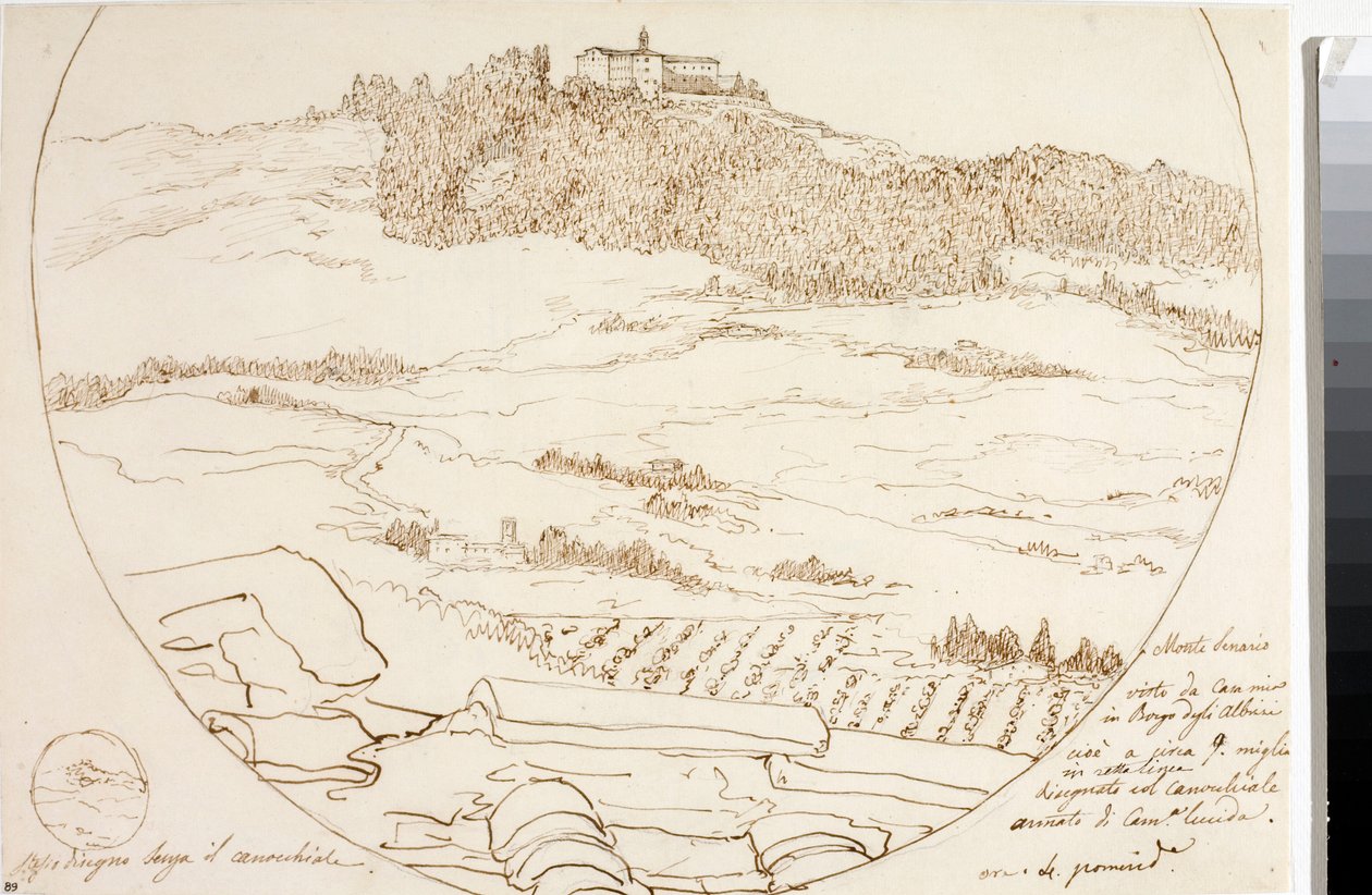 Vista do monte Senario perto de Florença (Sorteio, ca. 1833) de Luigi Garibbo