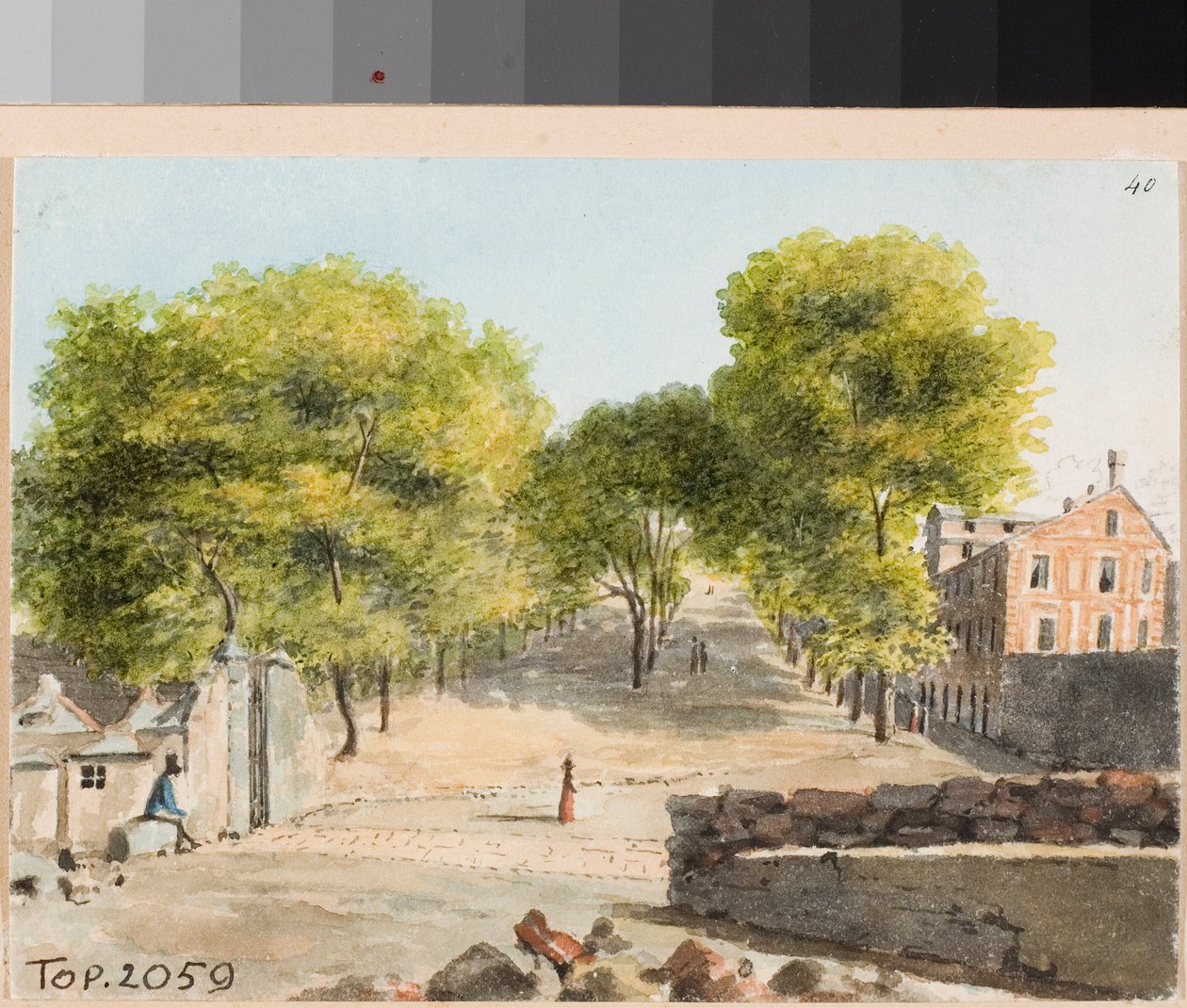 Vista do monte de Cappuccini em Génova (Aguarela, ca. 1825) de Luigi Garibbo