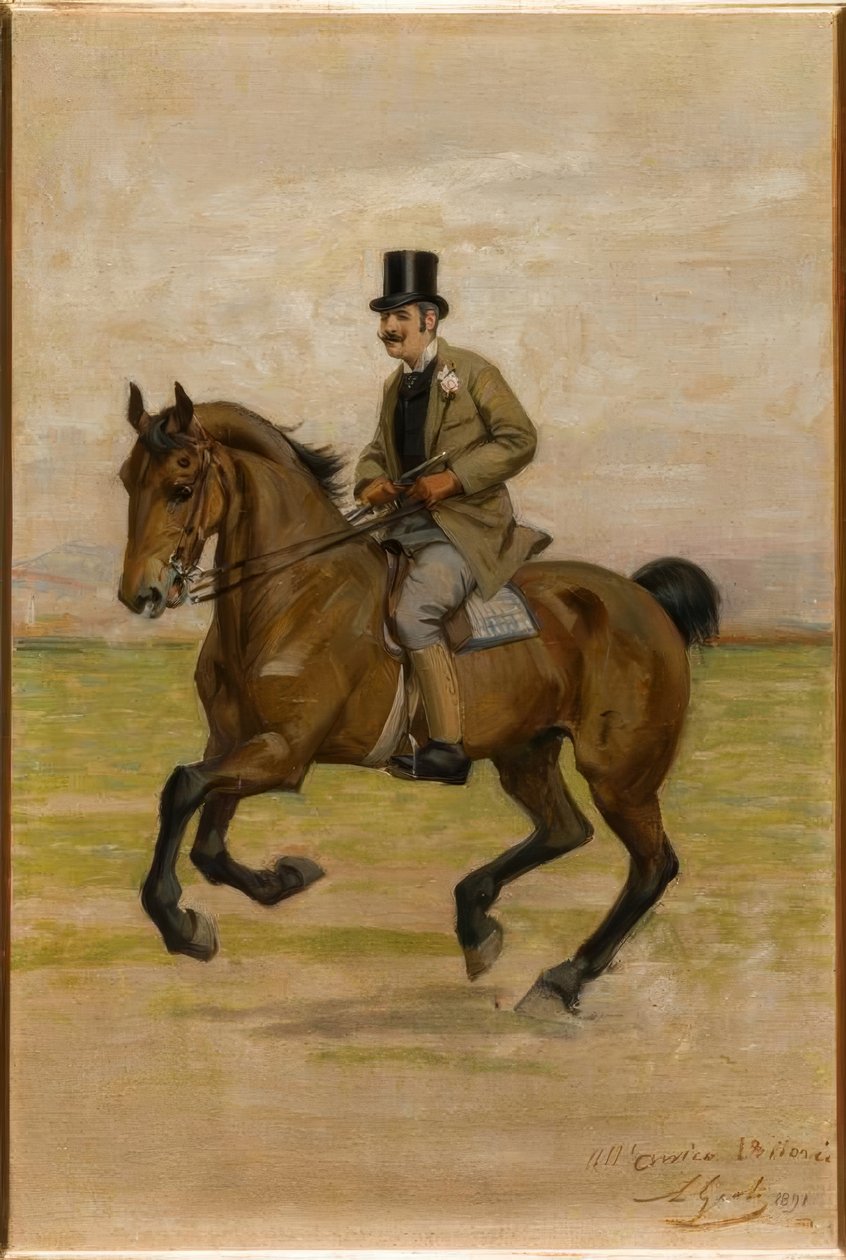 Vittorio Matteo Corcos a cavalo de Luigi Gioli