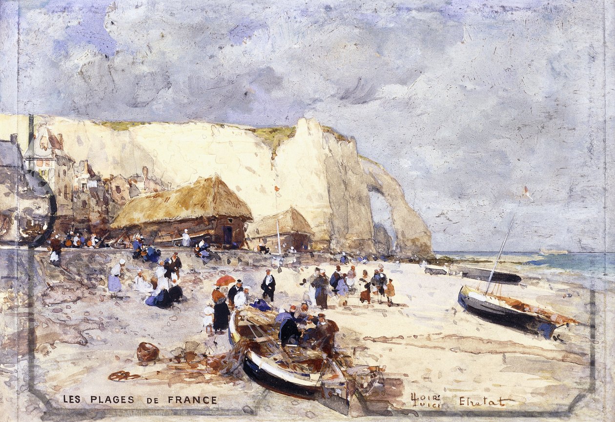 A praia de Etretat, de Luigi Loir