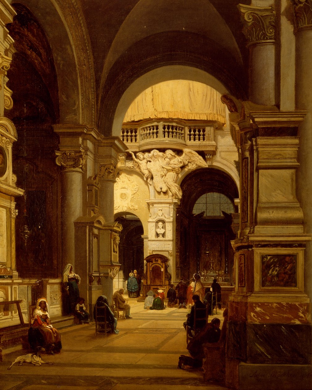 Igreja de Santa Maria del Popolo em Roma, por Luigi Marchesi (1825-1862) de Luigi Marchesi