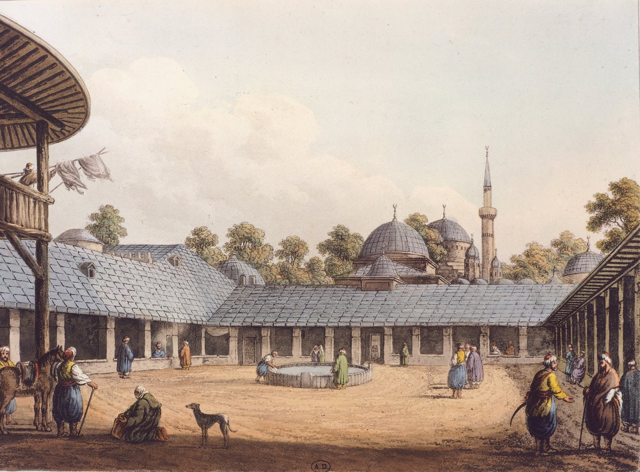 Borgas Caravanserai, de Luigi Mayer, Romênia Gravura de Luigi Mayer