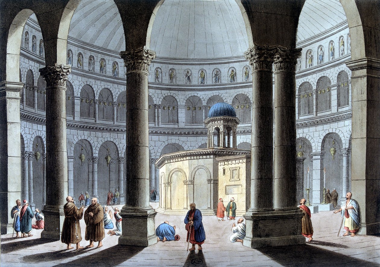 Igreja do Santo Sepulcro Na "Vista do Domínio Otomano na Europa, na Ásia e noutras ilhas do Mediterrâneo". Dos desenhos originais de Luigi Mayer, Londres de Luigi Mayer
