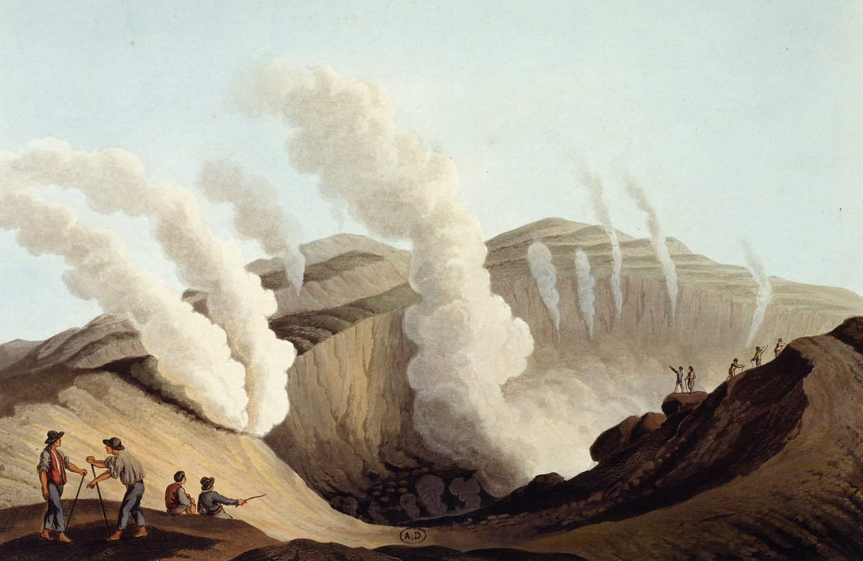 Cratera na Ilha de Vulcano de Luigi Mayer