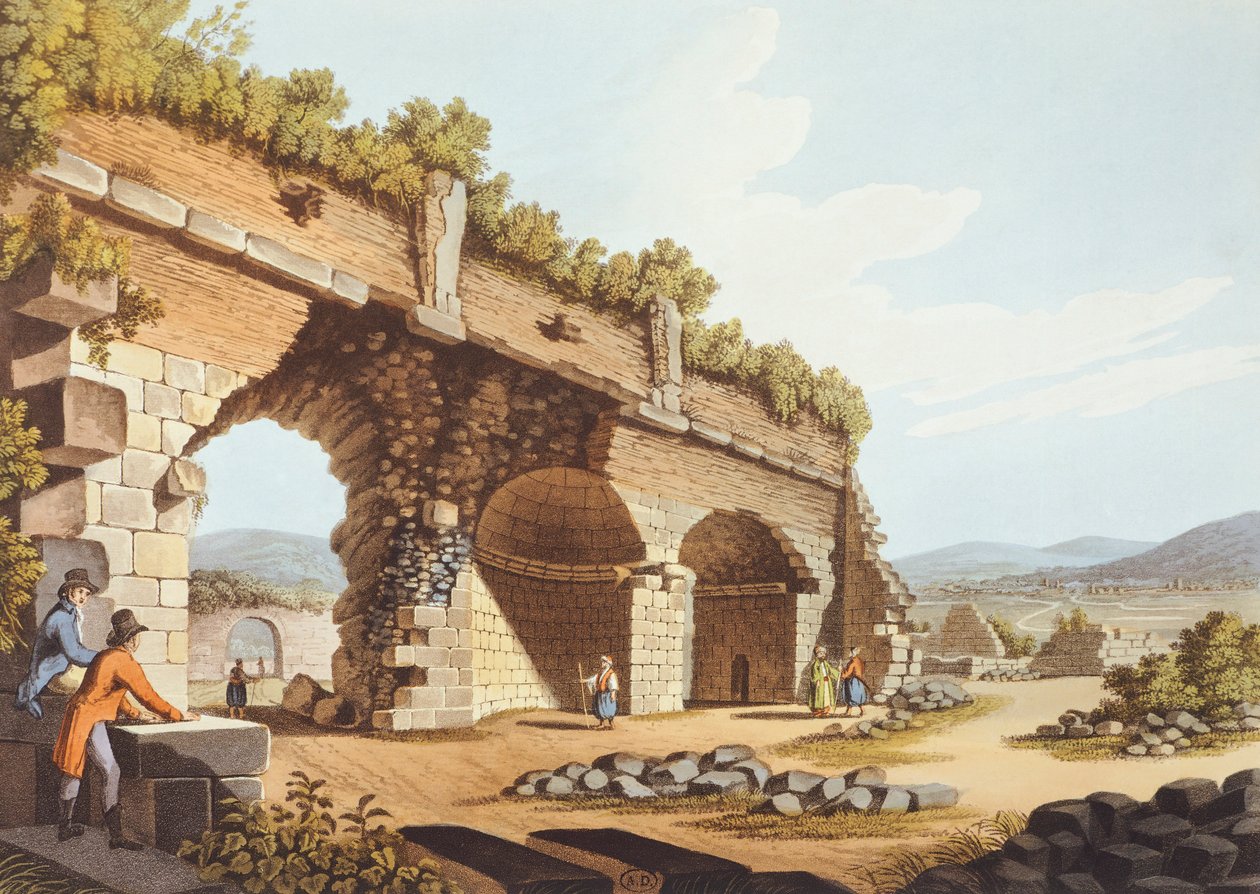 Viajantes europeus em frente ao Templo de Diana em Éfeso de Luigi Mayer