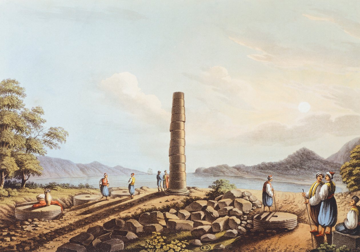 Os restos mortais do Templo de Hera em Samos de Luigi Mayer