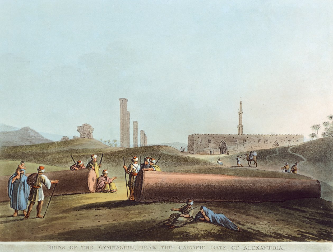 As ruínas do ginásio perto do Canopic Gate em Alexandria de Luigi Mayer