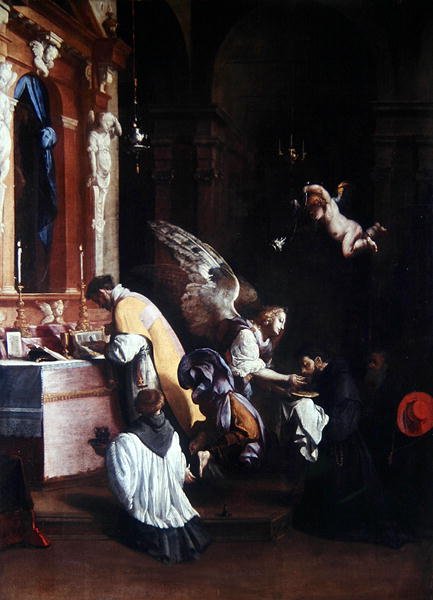 A Última Comunhão de São Boaventura (óleo sobre tela) de Luigi Mirandori
