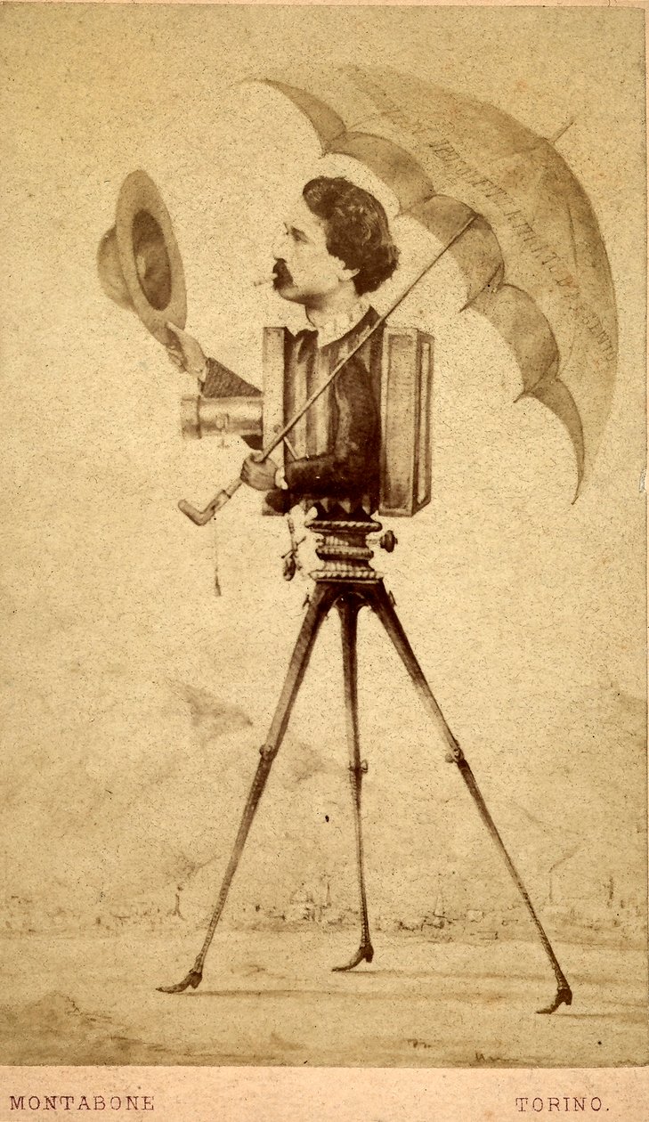Caricatura de fotógrafo-câmara de Luigi Montabone