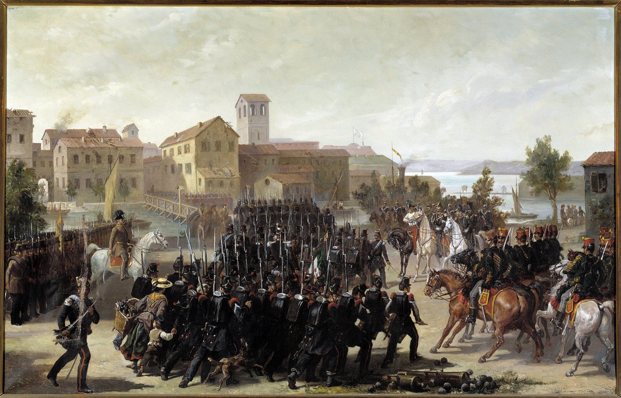 A captura da cidade de Peschiera del Garda pelos piemonteses, 30 de maio de 1848 (óleo sobre tela de Luigi Morgari