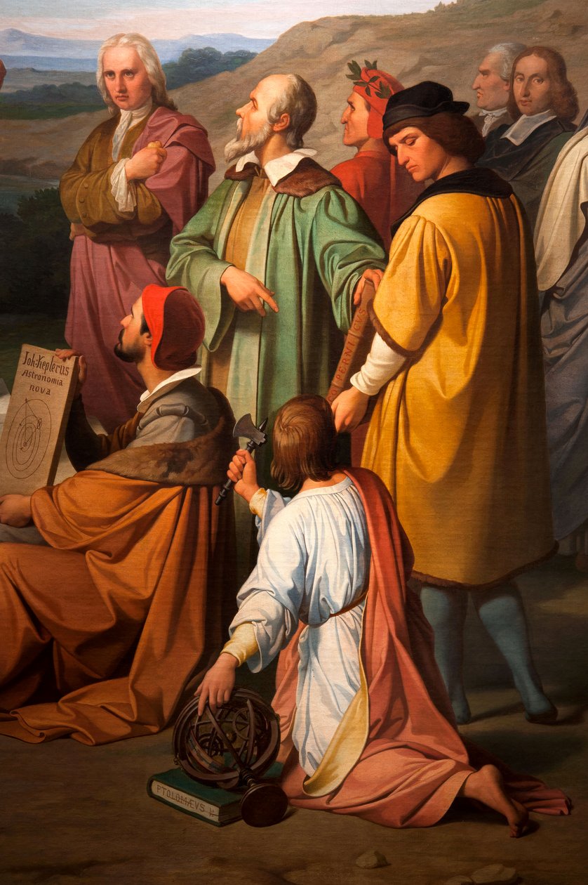 O triunfo da Verdade. Detalhe dos astrónomos. 1847 (óleo sobre tela) de Luigi Mussini