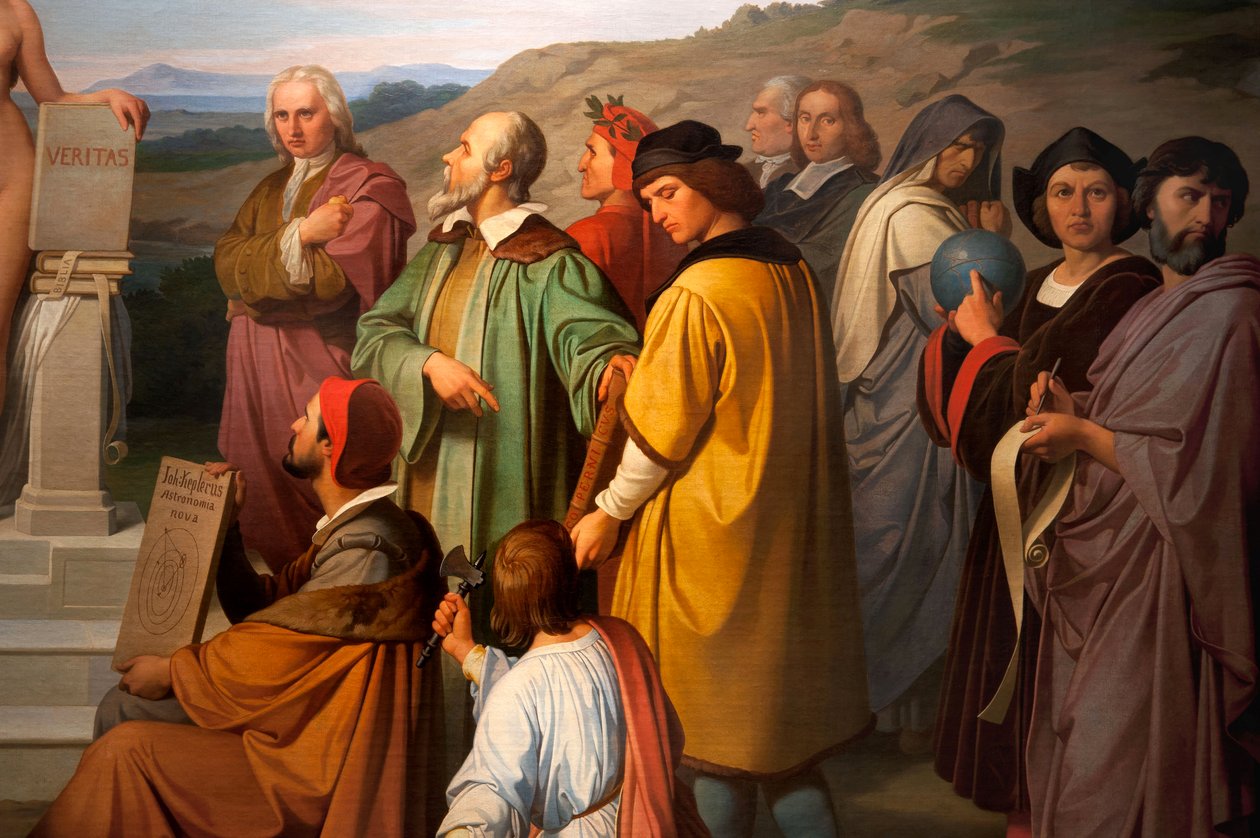 O triunfo da Verdade, detalhe dos astrónomos. 1847 (óleo sobre tela) de Luigi Mussini