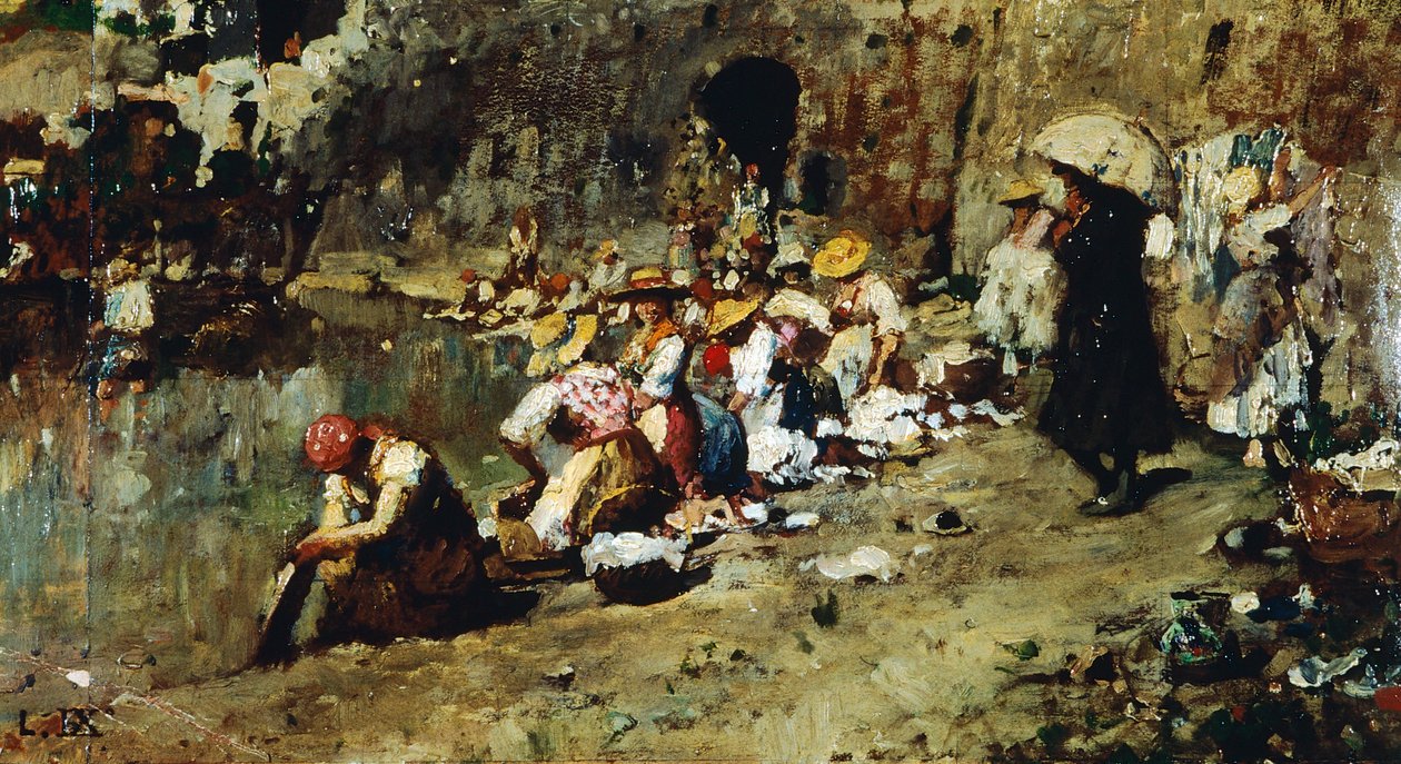As tentações de Don Antonio, de Luigi Nono (1850-1918), óleo sobre painel. de Luigi Nono