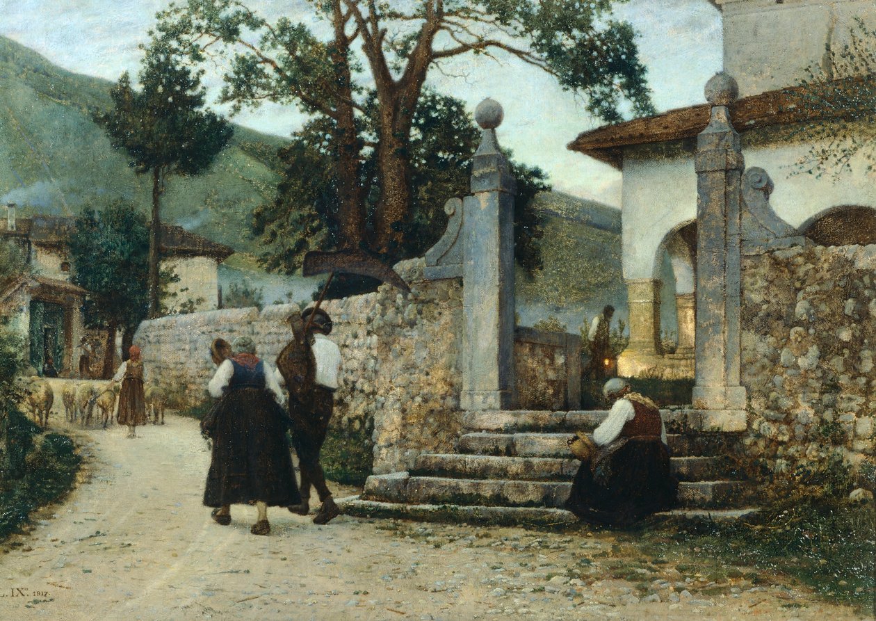 Para a noite em Coltura, por Luigi Nono (1850-1918), óleo sobre tela, 47,5 cm x67. de Luigi Nono