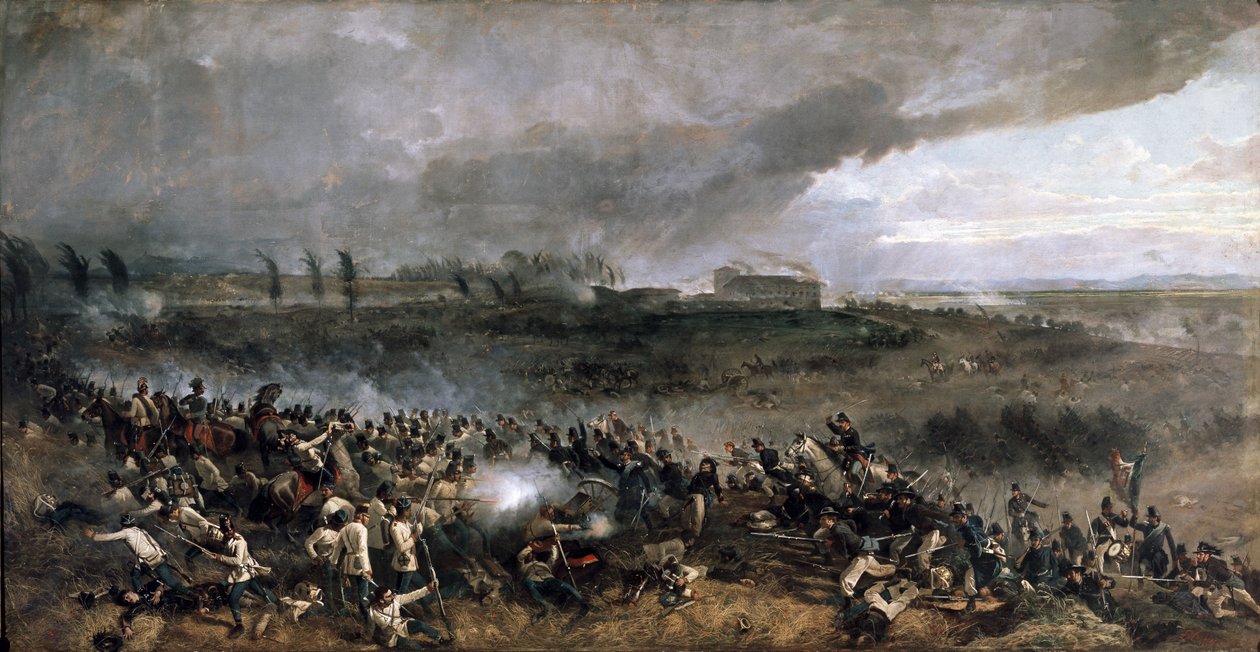 A Batalha de San Martino, 24 de junho de 1859 (óleo sobre tela) de Luigi Norfini