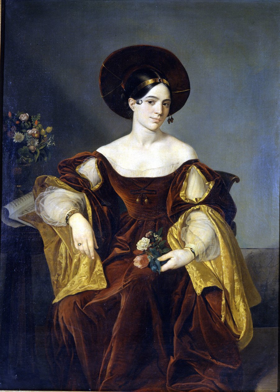 Maria de la Felicidad Malibran (1808 - 1836) Pintura de Luigi Pedrazzi.Museo della Scala em Milão de Luigi Pedrazzi