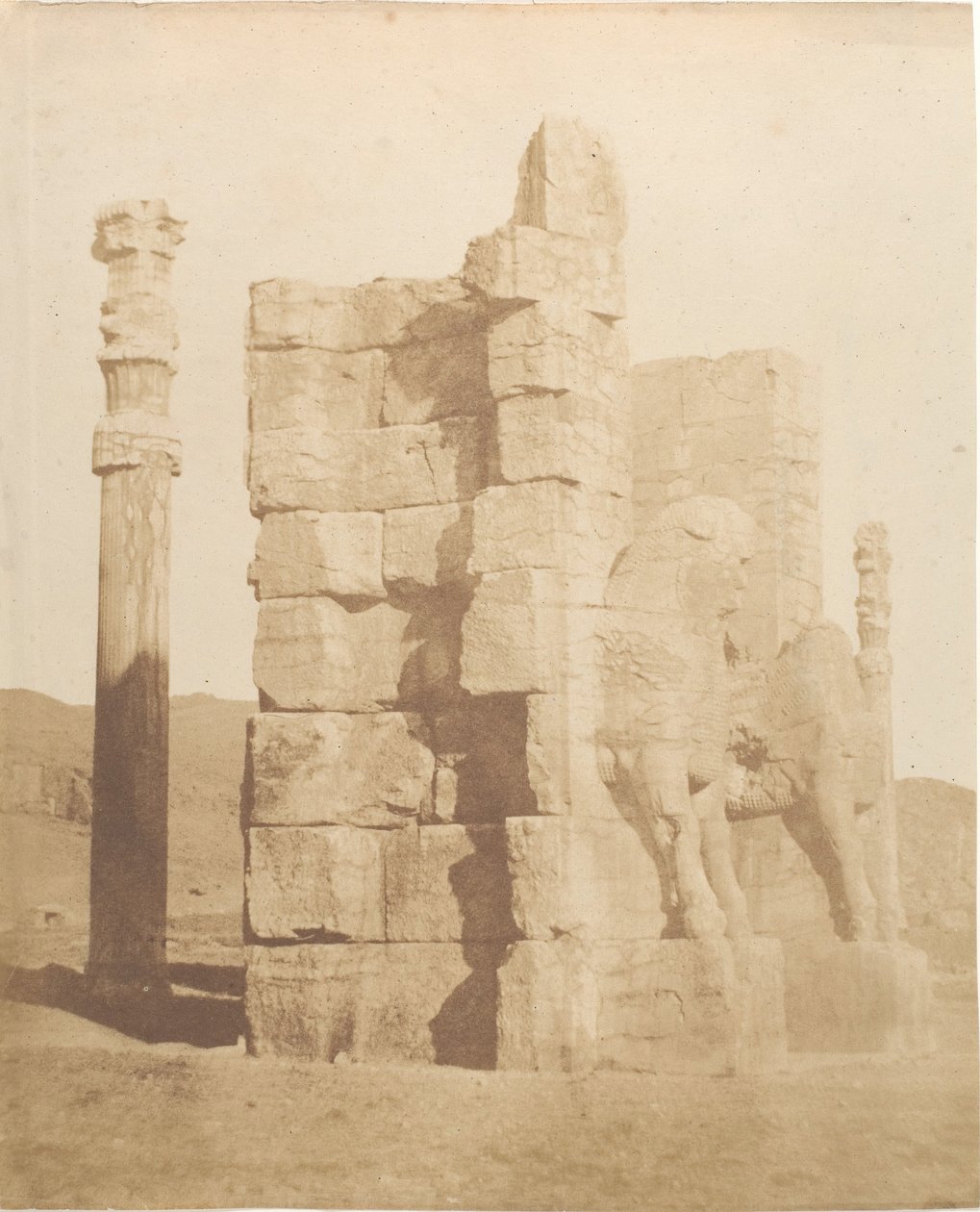 Porta di entrada para as ruínas de Persépolis, 1858. de Luigi Pesce