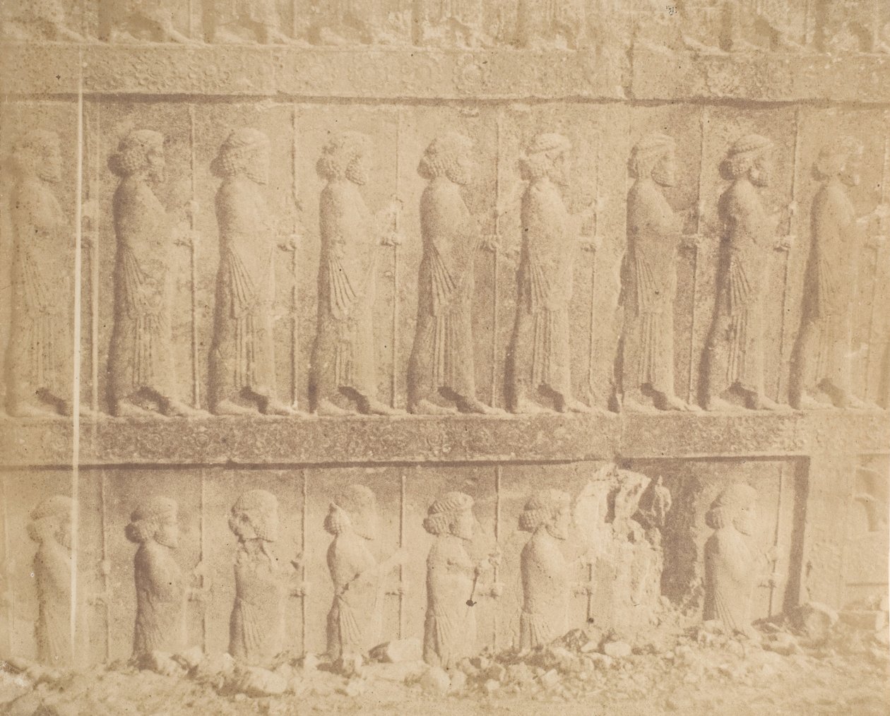 Procissão na fachada da Grand Staircase, 1858. de Luigi Pesce