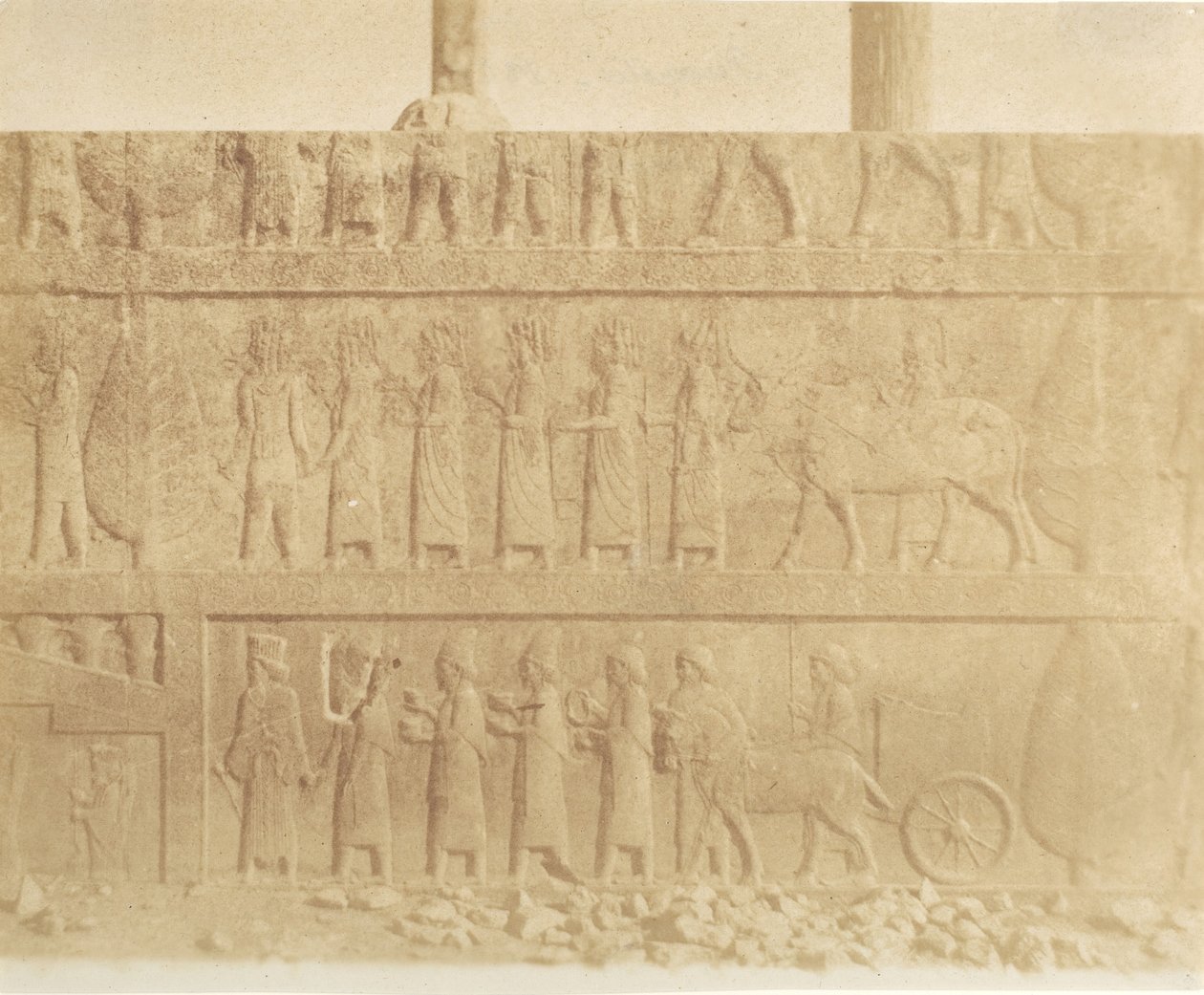 Procissão na fachada da grande escadaria, 1858. de Luigi Pesce