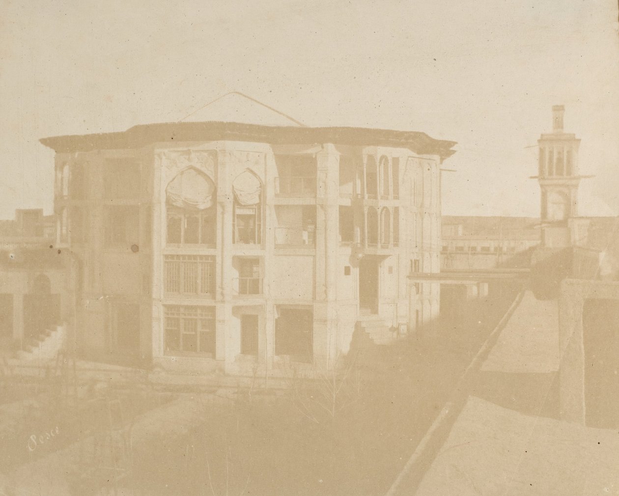 Teerão. Casa do Primeiro Ministro Nezanneh, 1858. de Luigi Pesce