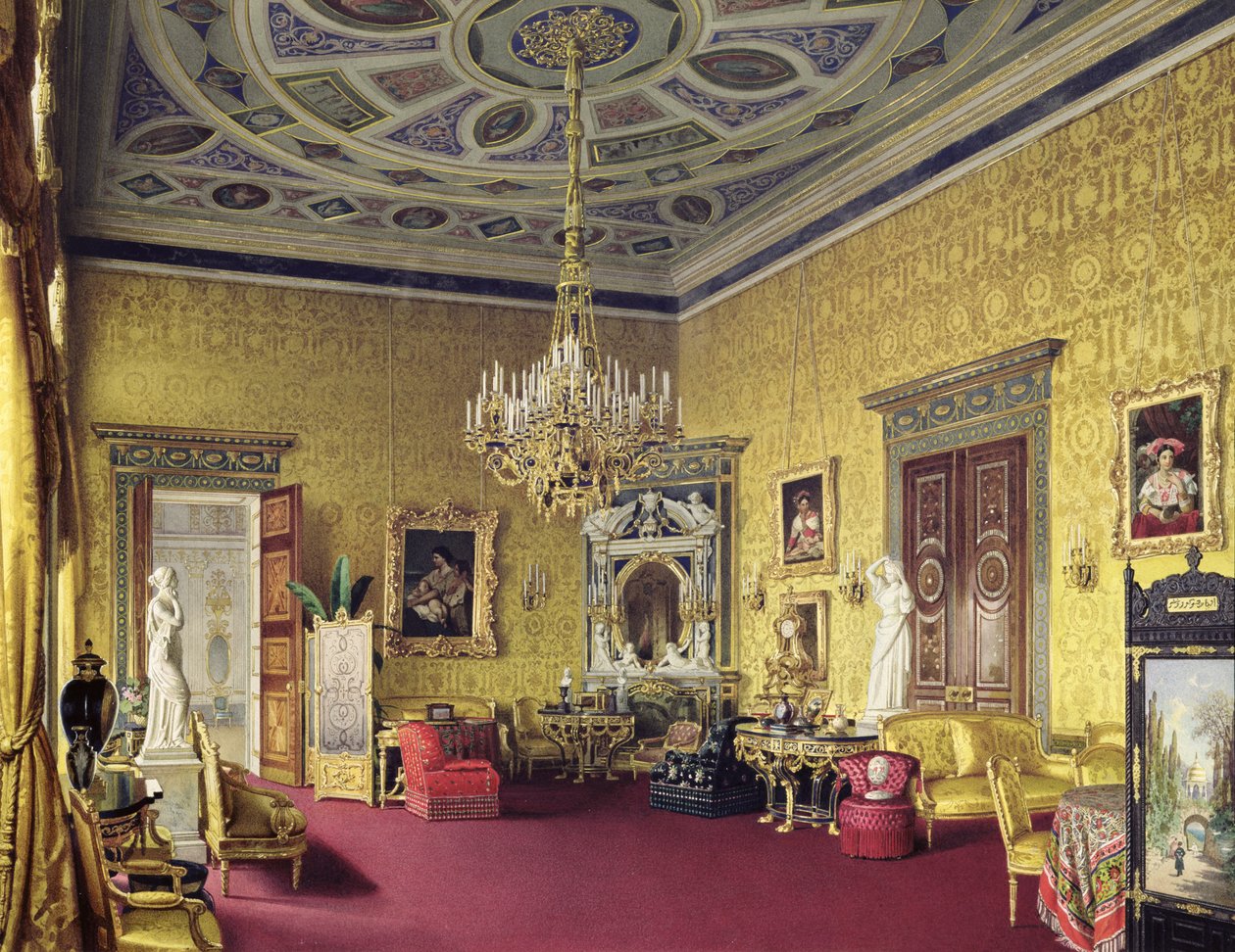 O Lyons Hall no Palácio de Catarina em Tsarskoye Selo, 1859 de Luigi Premazzi