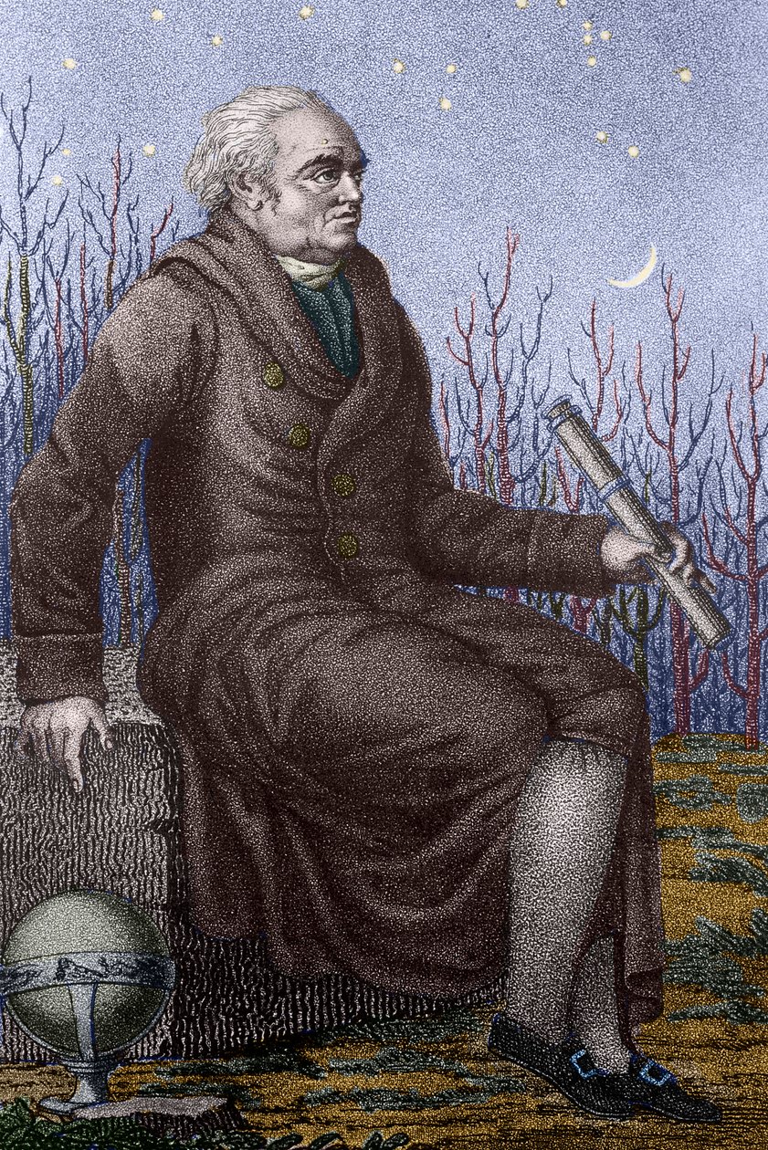 Retrato de Sir Friedrich Wilhelm Herschel (gravura) de Luigi Rados