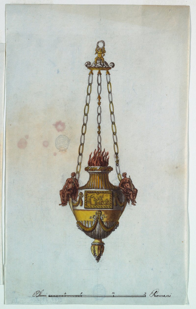 Desenho, Lâmpada de altar, 1800-1825 de Luigi Righetti