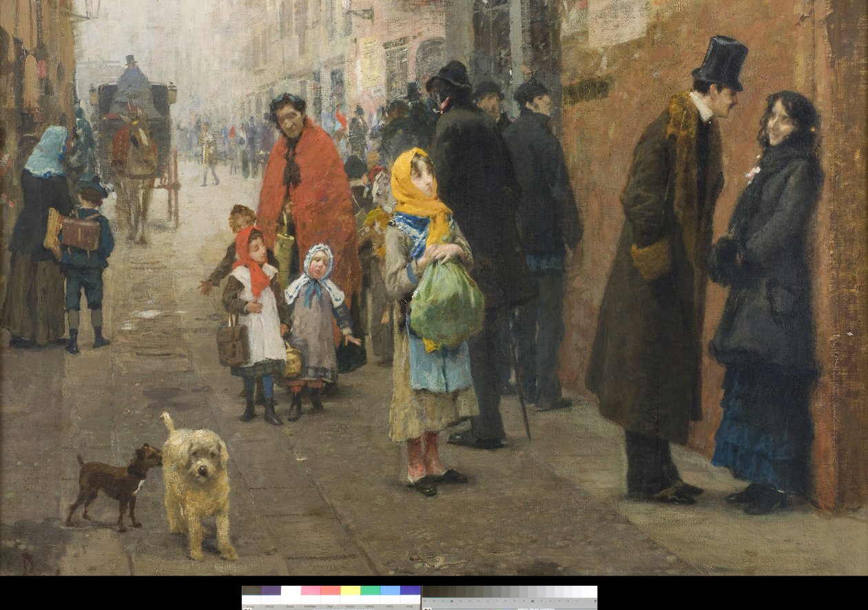 Uma rua em Milão, 1881 de Luigi Rossi