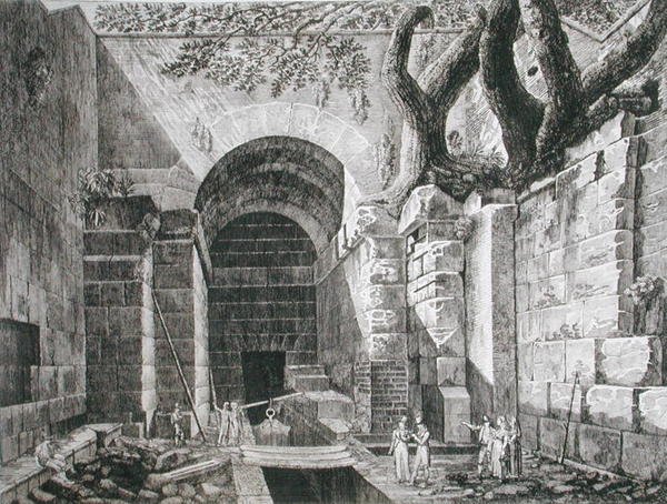 Restos romanos em Castel Gandolfo, Lago Albano, de 