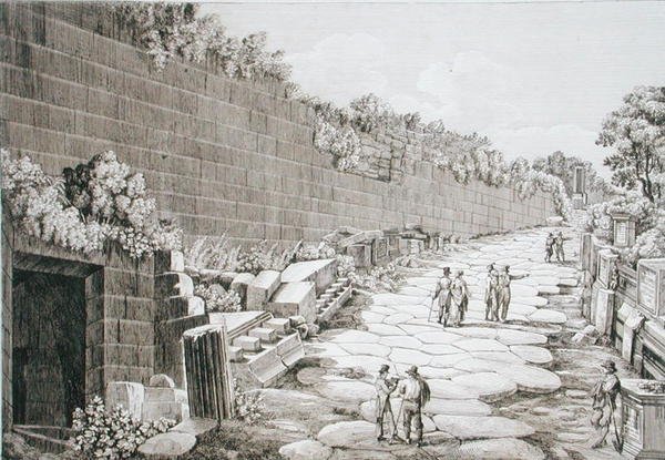 Estrada romana para Tusculo, após sua primeira escavação em 1825, de 