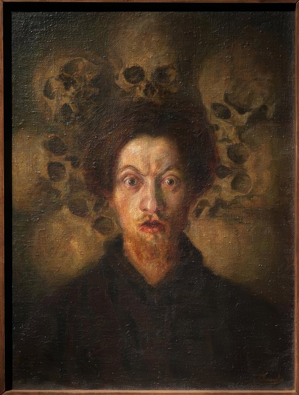 Autorretrato com caveiras de Luigi Russolo