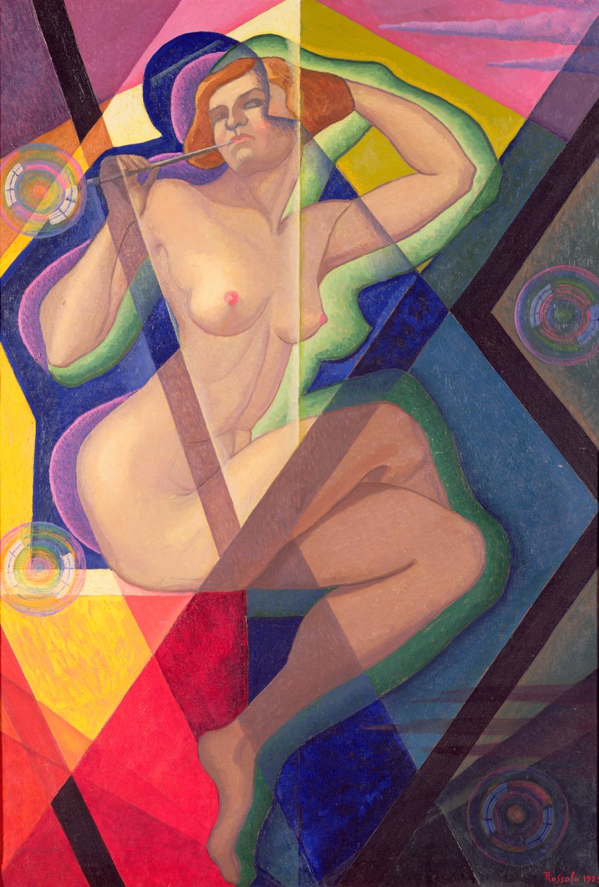 A mulher com bolhas de sabão de Luigi Russolo
