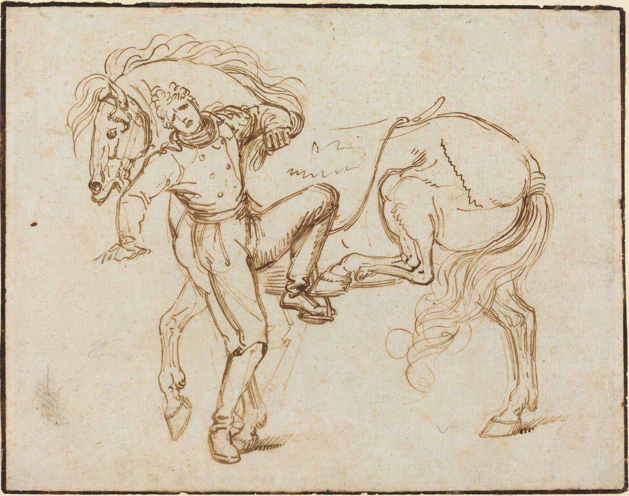 Cavalaria montando um cavalo de Luigi Sabatelli I